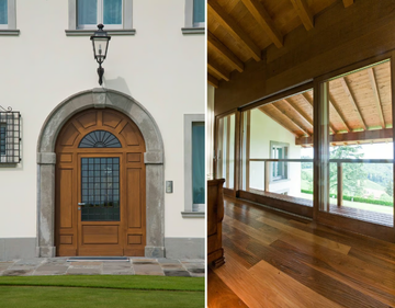 SC80-100 - Energy-saving exterior glazed wooden entry door by Capoferri Serramenti - view 3